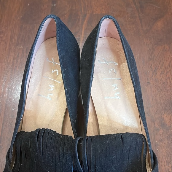French Sole Shoes. FS/NY. Suede Block Heel Color Black Size 8.5 B - Picture 3 of 6